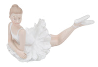 Ballerina Dicy Sdraiata 12x7,5x11 cm in Resina Bianco