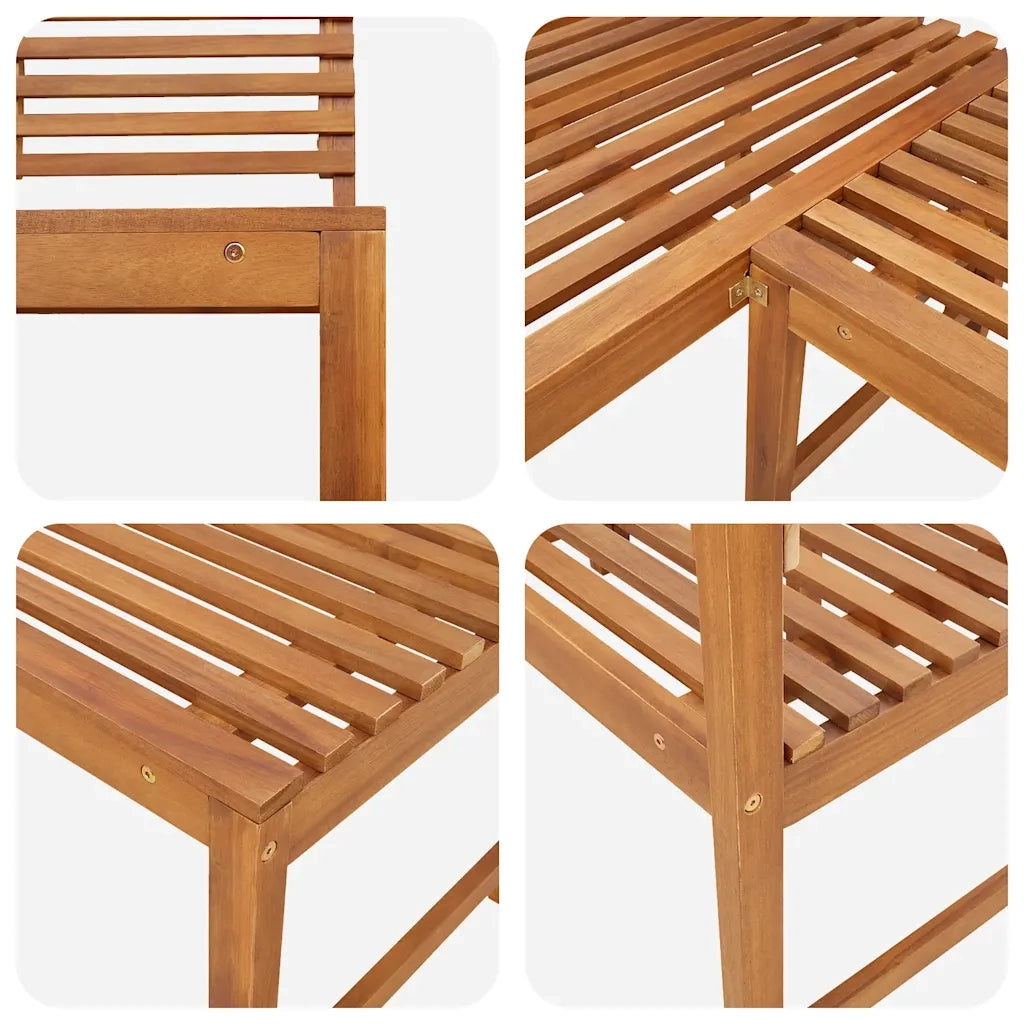 Panchina da Giardino | Panca da Giardino ad Angolo 140 cm Legno Massello Acacia