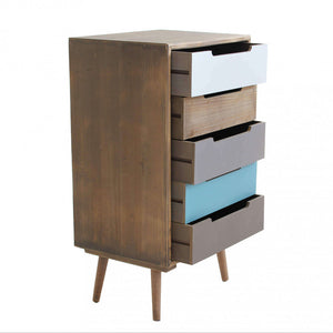 Cassettiera Darwin 45x36,5x81,5 h cm in Legno Multicolor