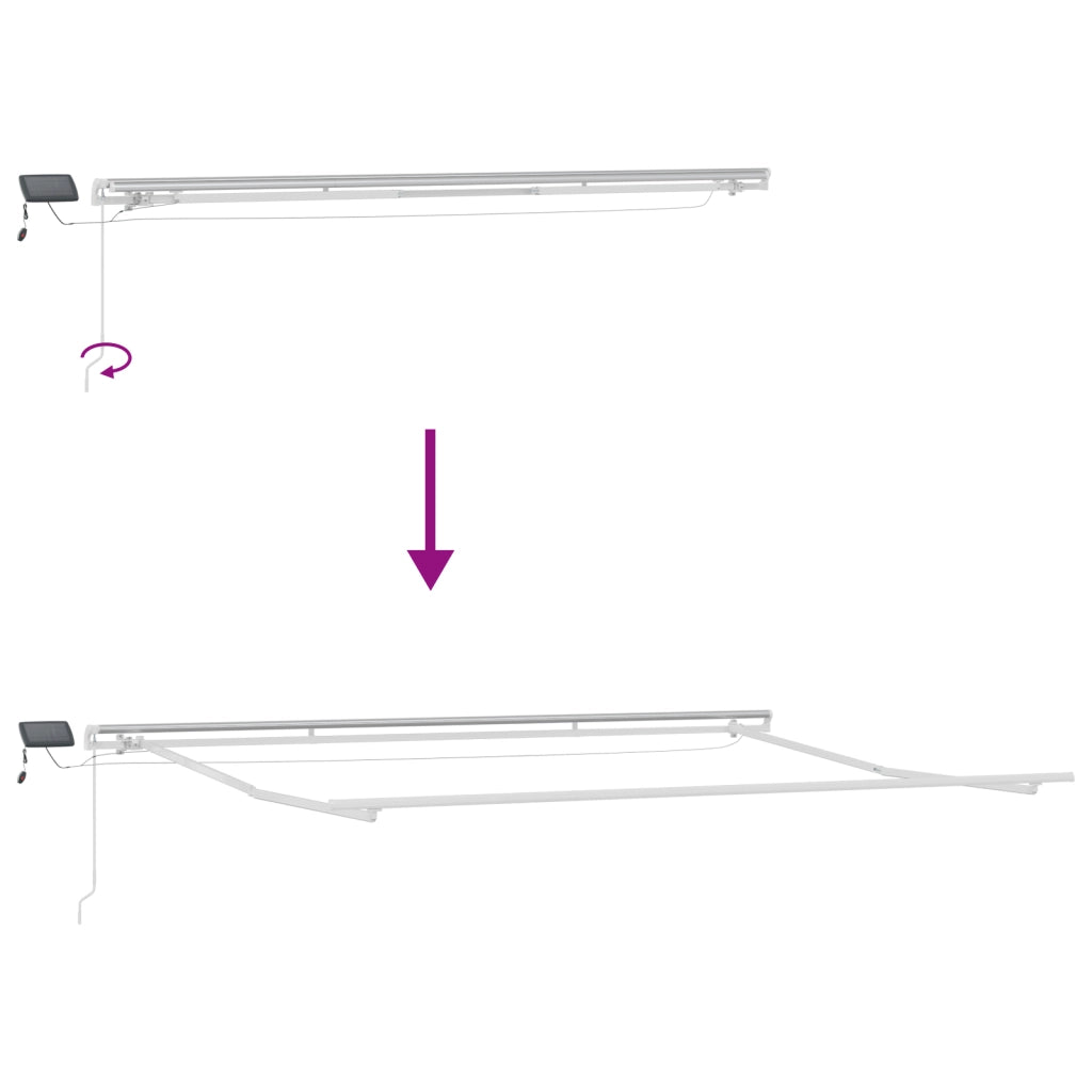 Tenda Retrattile Manuale con Strisce LED Multicolore 450x300 cm