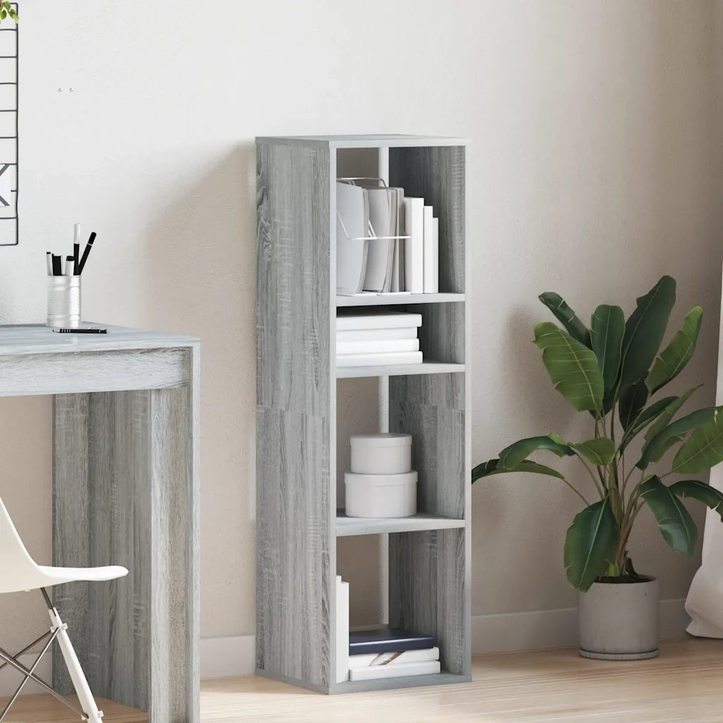 Libreria-Scaffale per Libri-Mobile di Stoccaggio Grigio Sonoma 34x31x112 cm in Legno Multistrato