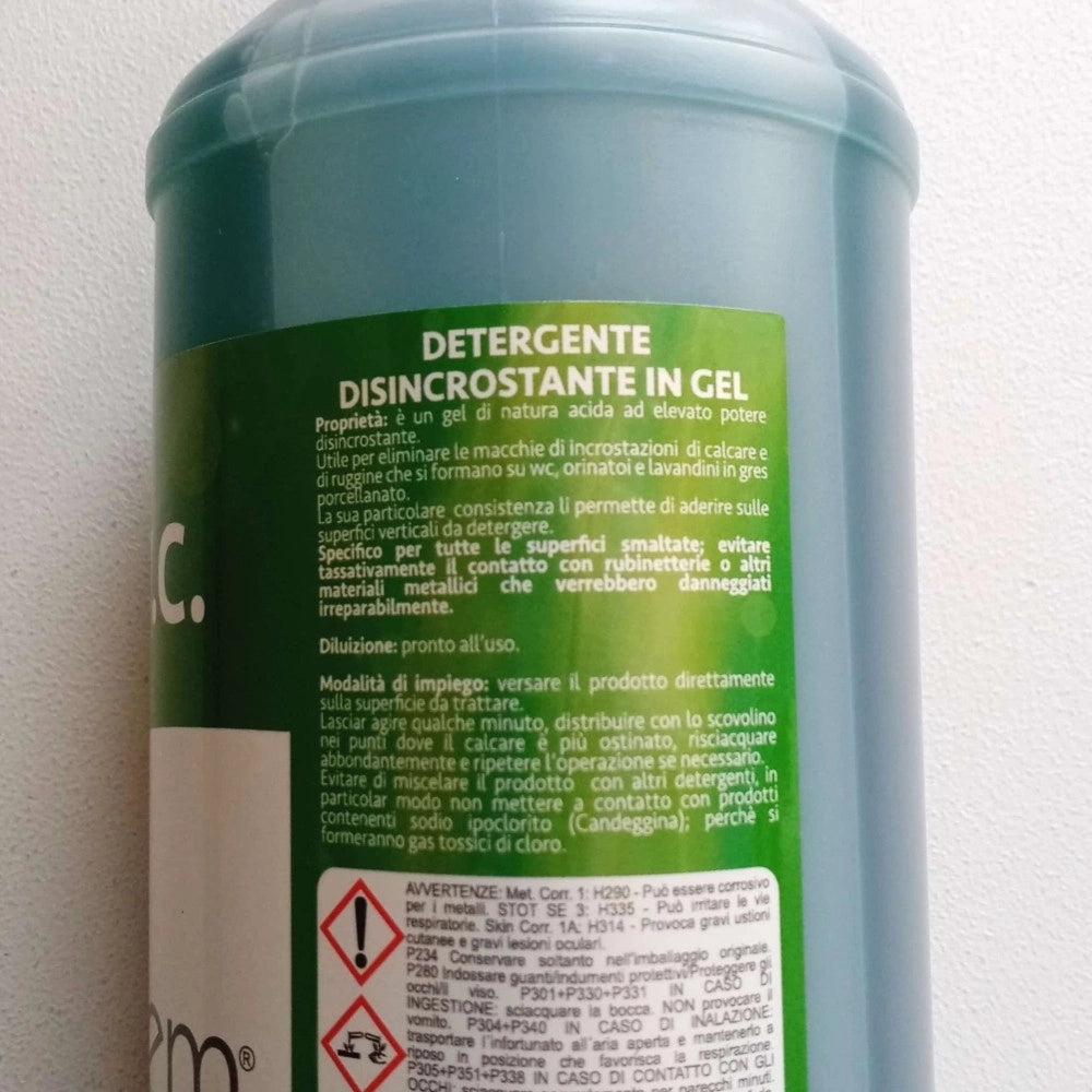 Abichem 1lt deter w.c. detergente disincrostante in gel per eliminare macchie di incrostazione o di ruggine