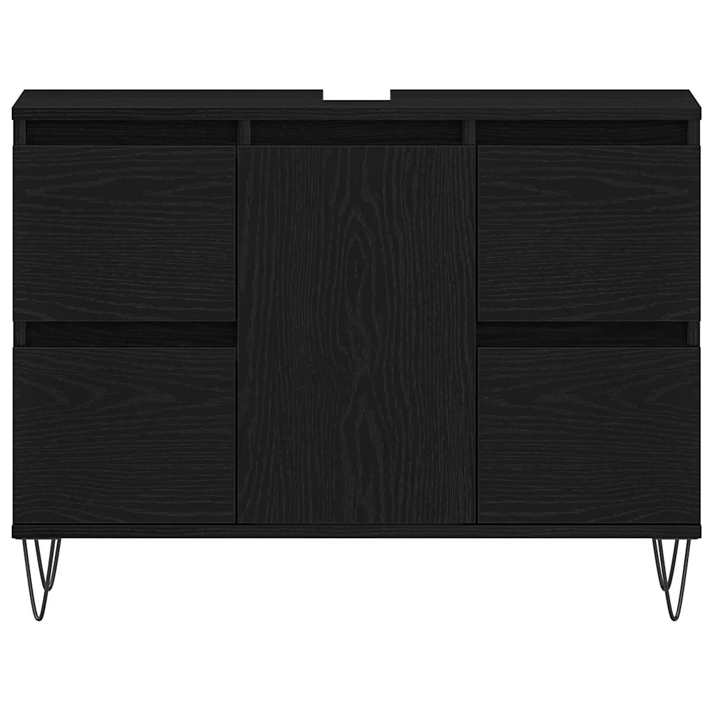 Armadio per Lavabo da Bagno Rovere Nero 80 x 33 x 60 cm 862894