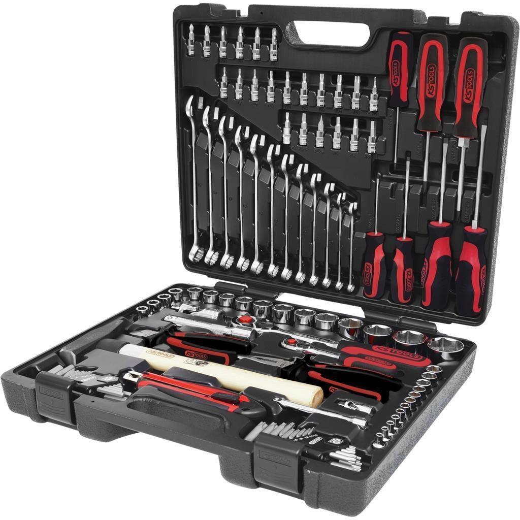 KS TOOLS 918.0797 CHROMEplus Serie di utensili universali 97 pezzi con profilo FlankTraction e acciaio al cromo vanadio custodia trasparente colore Trasparente
