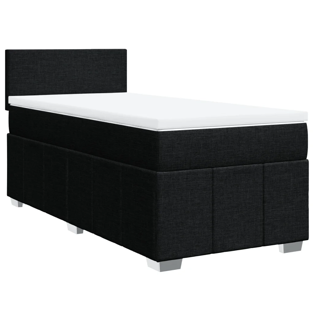 Giroletto a Molle con Materasso Nero 100x200 cm in Tessuto