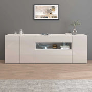 WHOUS Credenza Potenza con 3 ante 1 ribalta e 1 cassetto bianco lucido 220x40x81 cm
