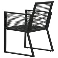 Set da Pranzo da Giardino 7 pz in Rattan PVC Nero 3060217