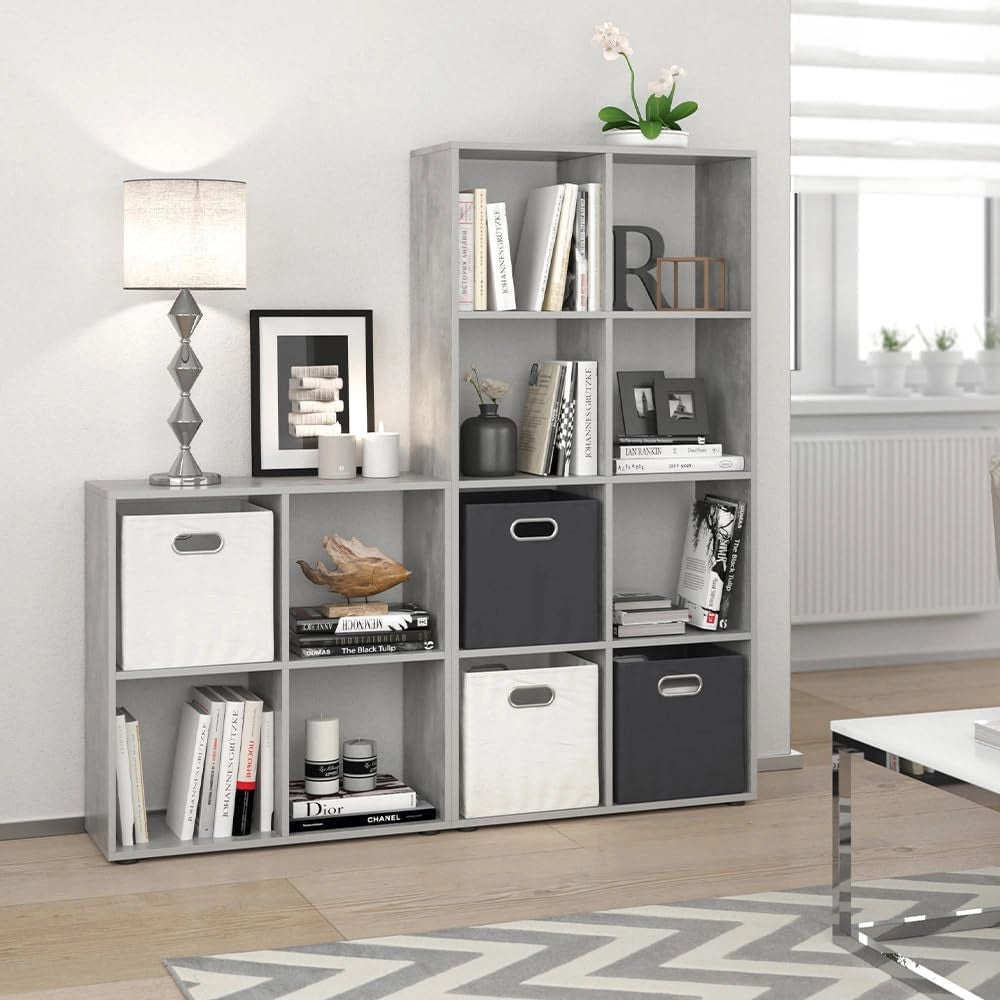 Scaffale Scutum, Calcestruzzo, 143 x 72 cm, per l’utilizzo come divisorio o come libreria aperta