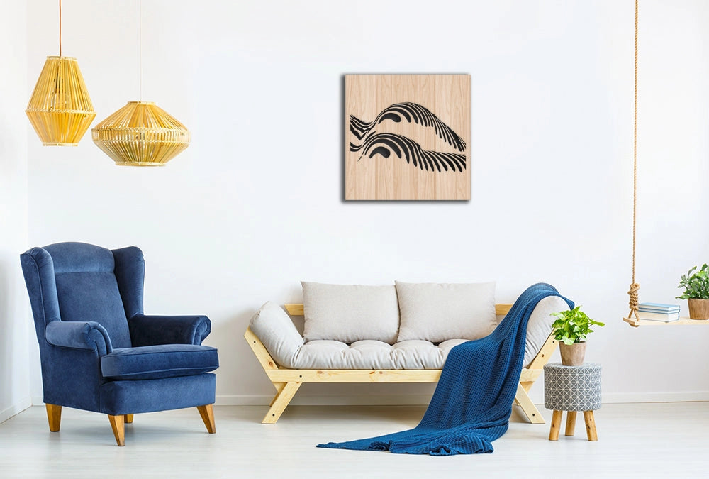 NAKED - Quadro arredo LASERCUT composito Legno e PVC Misura: 40x40 cm