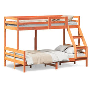 Letto da camera | Letto a Castello 80x200/120x200 cm Marrone Cera Massello Pino
