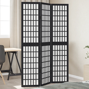 Divisorio Ambienti | Divider per stanze | Paravento 3 Pannelli Nero Legno Massello di Paulownia