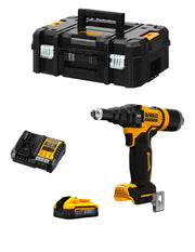 Rivettatrice DeWALT DCF403H1T (1 x 5,0 Ah Powerstack + DCB1104 + TSTAK II)