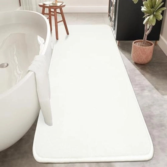 Matressia per bagno - Matressia antiscivolo - Matressia assorbente per bagno - Matressia lavabile per bagno - Matressia microfibra morbida per bagno - Bianca - 120 x 50 cm