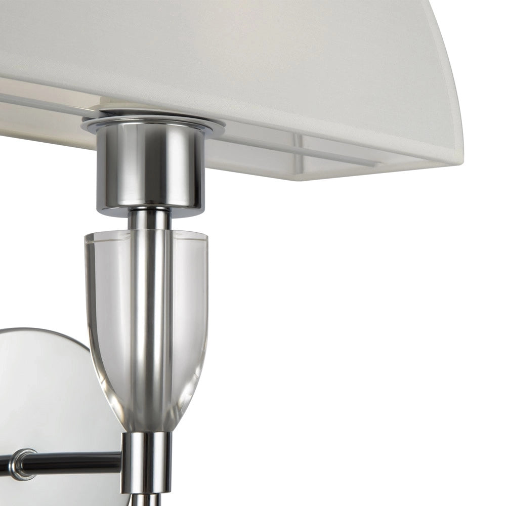 Applique Contemporanea Prima Metallo Cromo Diffusore Cotone Bianco