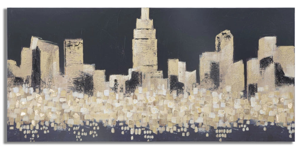 Dipinto su Tela Città Dorata 150x3,8x70 cm
