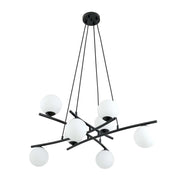Lampadario Moderno Cadmo Acciaio Nero Bianco 8 Luci E14 Ip20