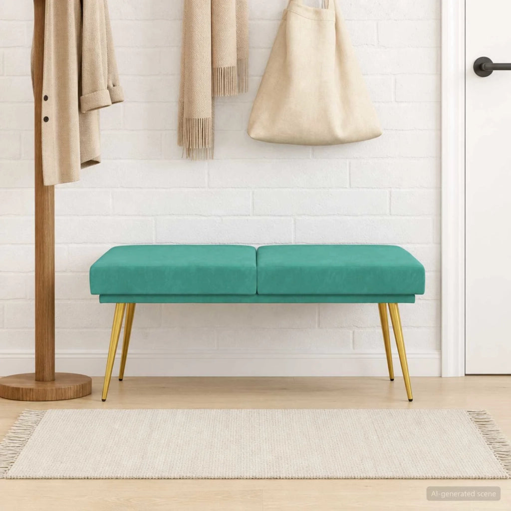 Panchina a doppio strato Turchese 120 x 45 x 46 cm Velluto 42038595