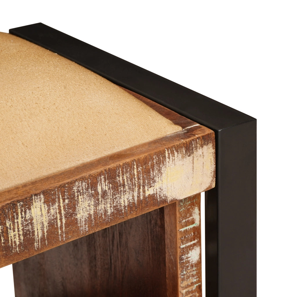 Panchina da archiviazione Multicolore 80x35x40 cm Legno solido di recupero