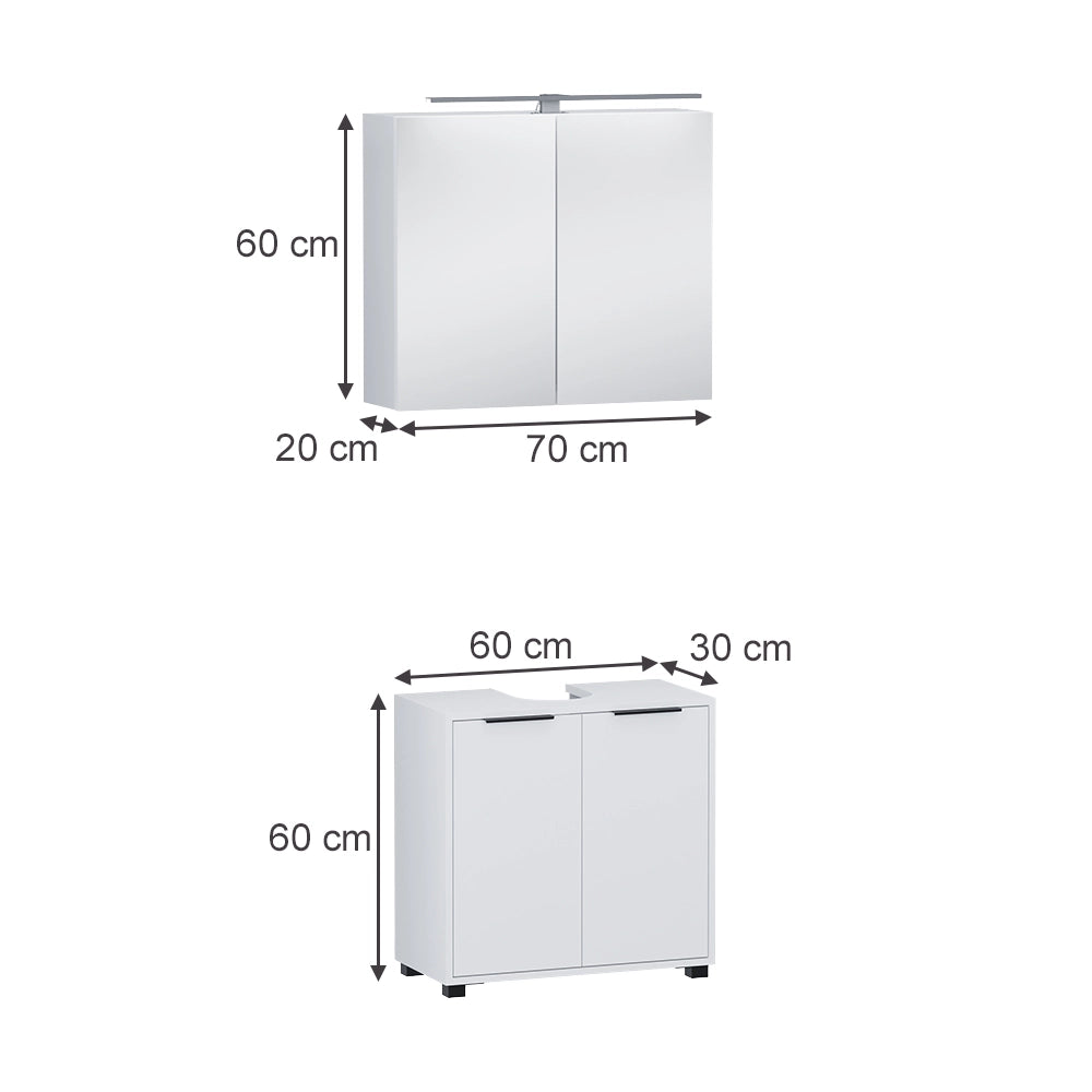 Vicco Set di mobili da bagno Bianco 2 parti