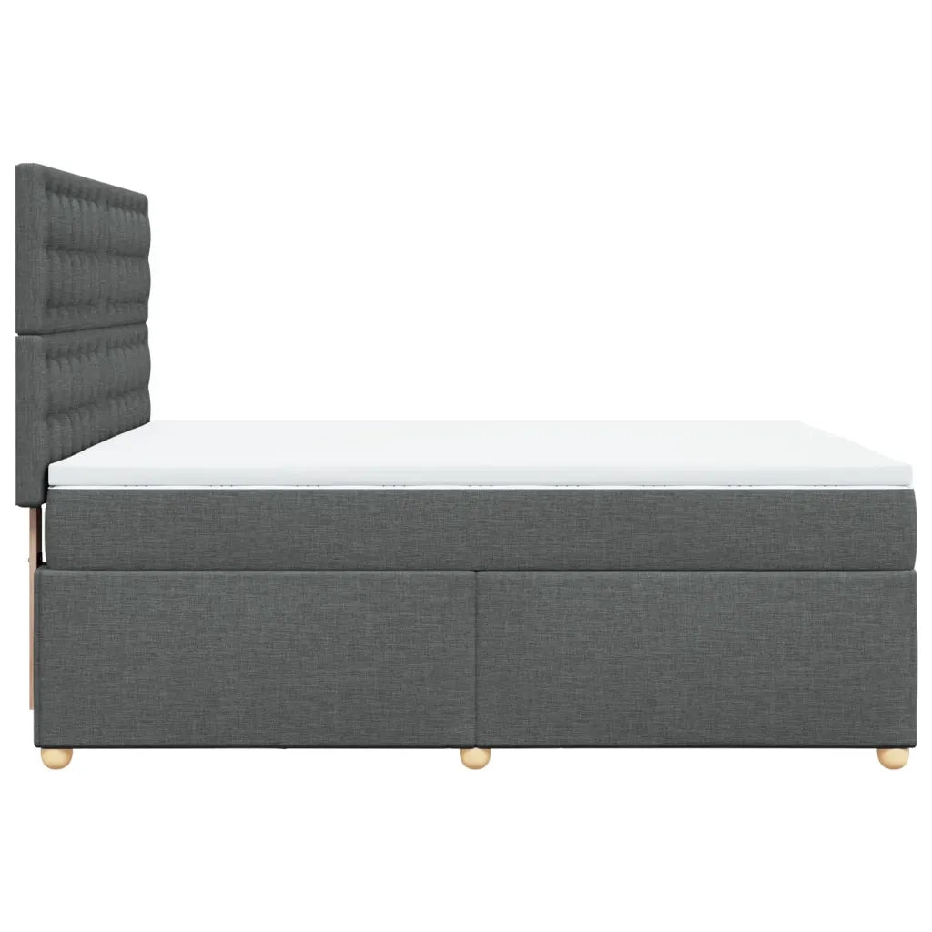 Giroletto a Molle con Materasso Grigio Scuro 140x190 cm Tessuto 3293590