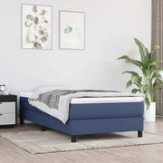 Struttura Letto a Rete a Molle-Giroletto Blu 80x200 cm in Tessuto 784989