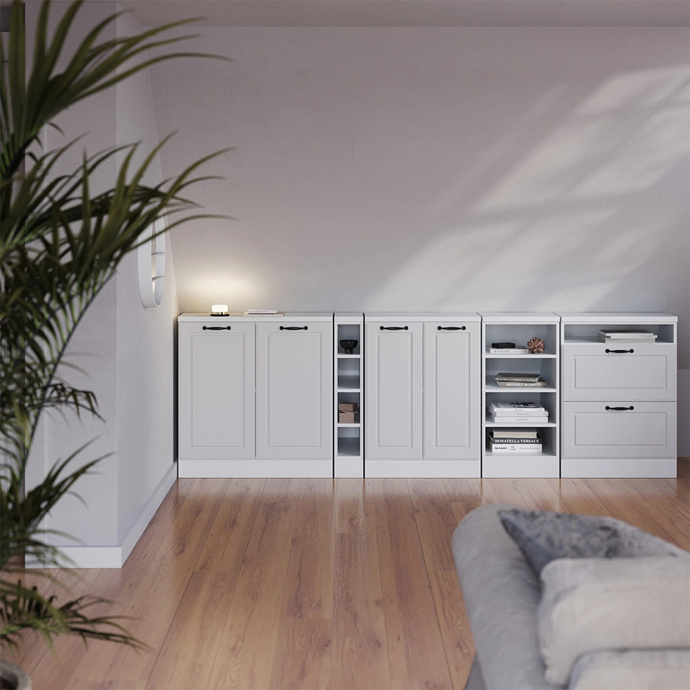 Mobile sottotetto Rion Bianco rustico/Bianco 60 x 83.8 cm con 2 porte, carcassa 60 cm profondità Vicco