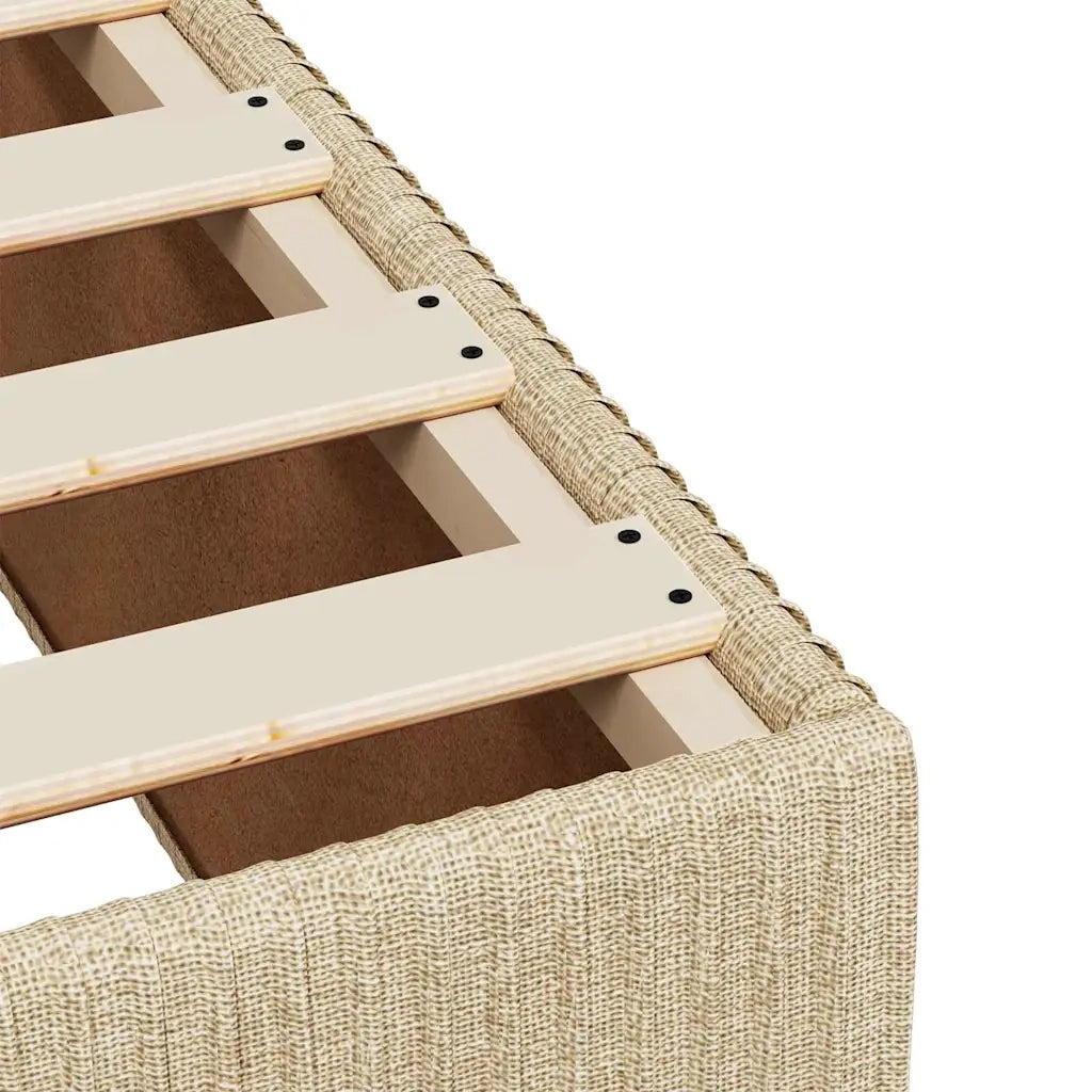 Giroletto a Molle con Materasso Crema 200x200 cm in Tessuto
