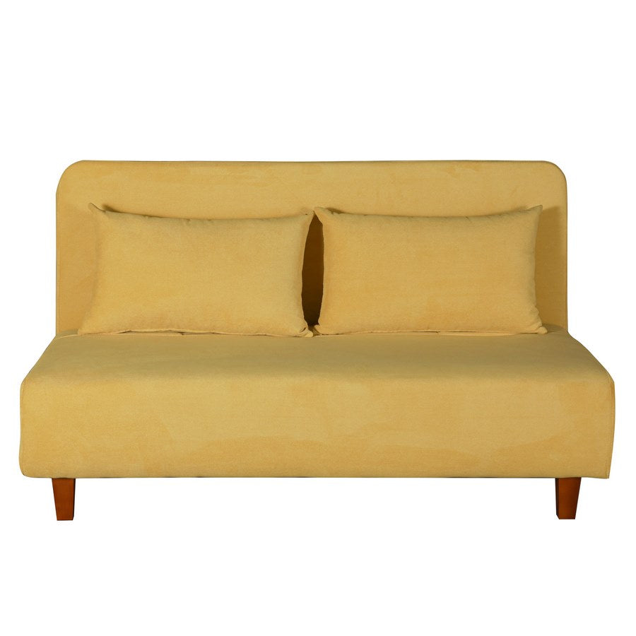 Divano Letto 2 Posti 146x91x82cm in Tessuto Giallo