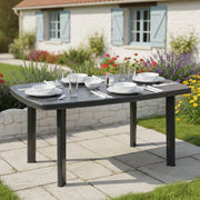 Greggs, Tavolo da Esterno 6 Posti Made in Italy, 137x85x72h cm Nero Antracite