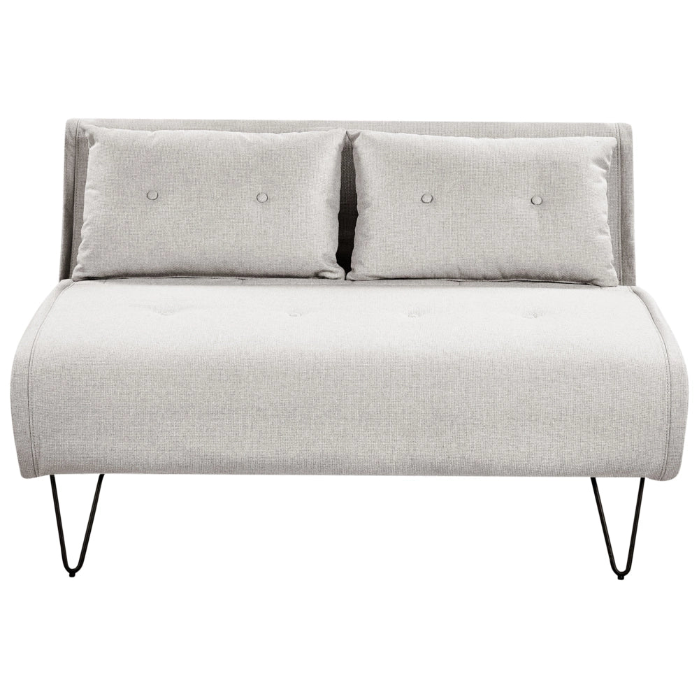 Divano Letto a 2 Posti In Tessuto grigio chiaro gambe in metallo glamour