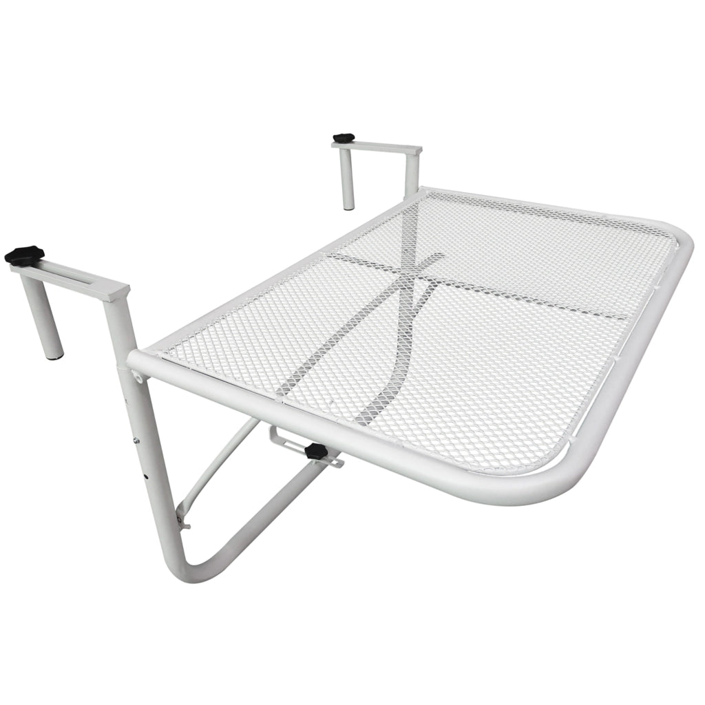 Tavolino da Balcone Regolabile in Altezza ¨C MINIMAL ¨C Metallo Bianco 60x56,5x45cm
