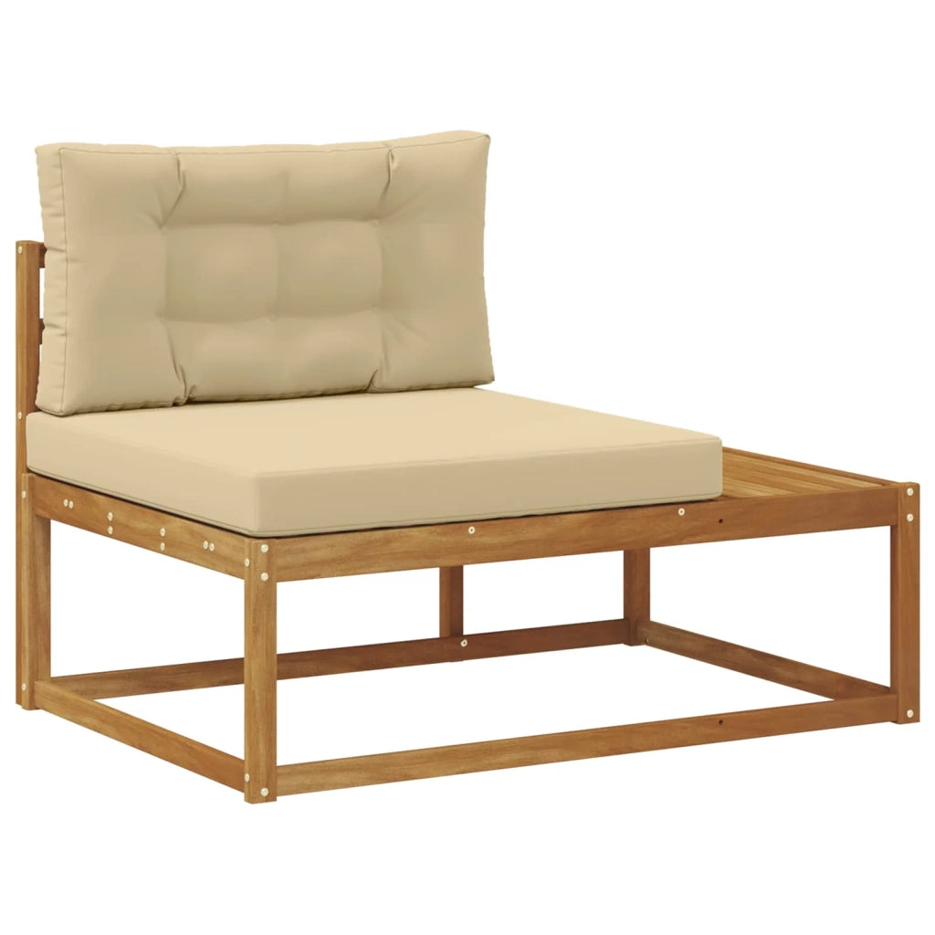 Set di divani da esterno-Sofa da giardino con cuscino Naturale e Beige 154134