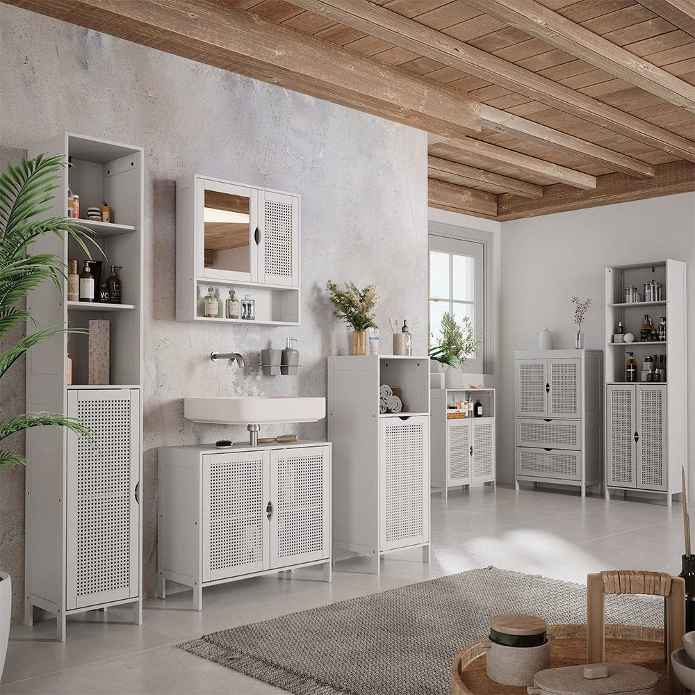 Vicco Set di mobili da bagno Bianco 4 parti