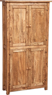 Biscottini Stipetto Country in legno massello di tiglio finitura naturale L68xPR25xH130 cm. Made in Italy