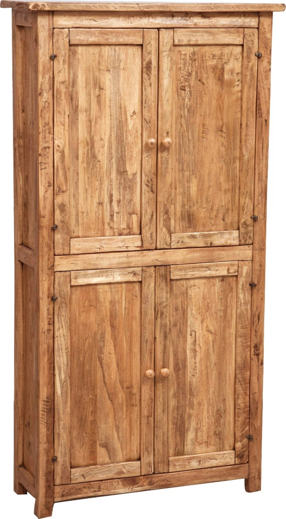 Biscottini Stipetto Country in legno massello di tiglio finitura naturale L68xPR25xH130 cm. Made in Italy
