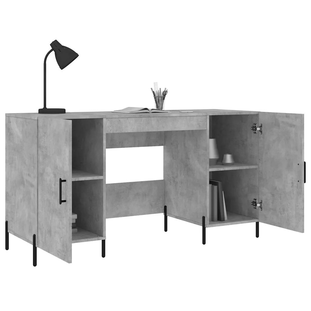 Scrivania Grigio Cemento 140x50x75 cm in Legno Multistrato 829560