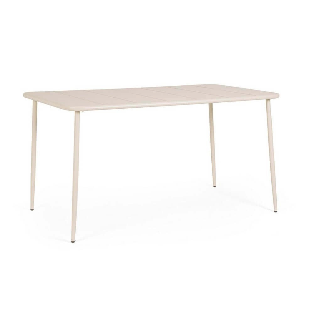 Tavolo da Giardino Acciaio Tortora Moderno 140x80 cm - THARNIS