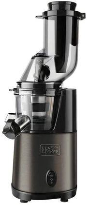 Black+decker bxje200e - estrattore di succo, estrazione lenta, 200w, 70 rpm, funzione inversa, imbocco da 80mm, sistema antigoccia, facile da pulire, finitura in acciaio inossidabile anti-impronta [classe di efficienza energetica a]