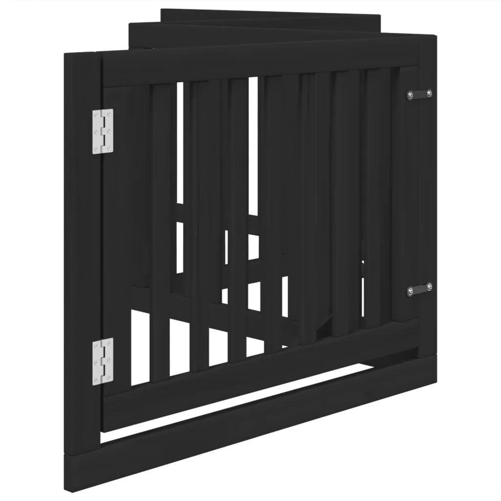 Cancello per Cani Porta Pieghevole Nero 4 Pannelli 320cm Pioppo CFW9162789