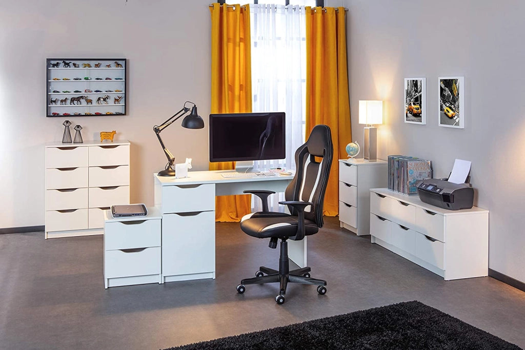 CASSETTIERA WESTPHALEN 8 CASSETTI 80x40x91H STRUTTURA IN LAMINATO VERNICIATO BIANCO