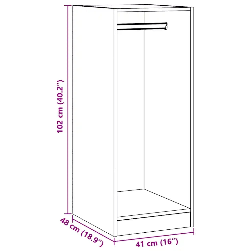 Armadio Grigio Sonoma 48x41x102 cm in Legno Multistrato