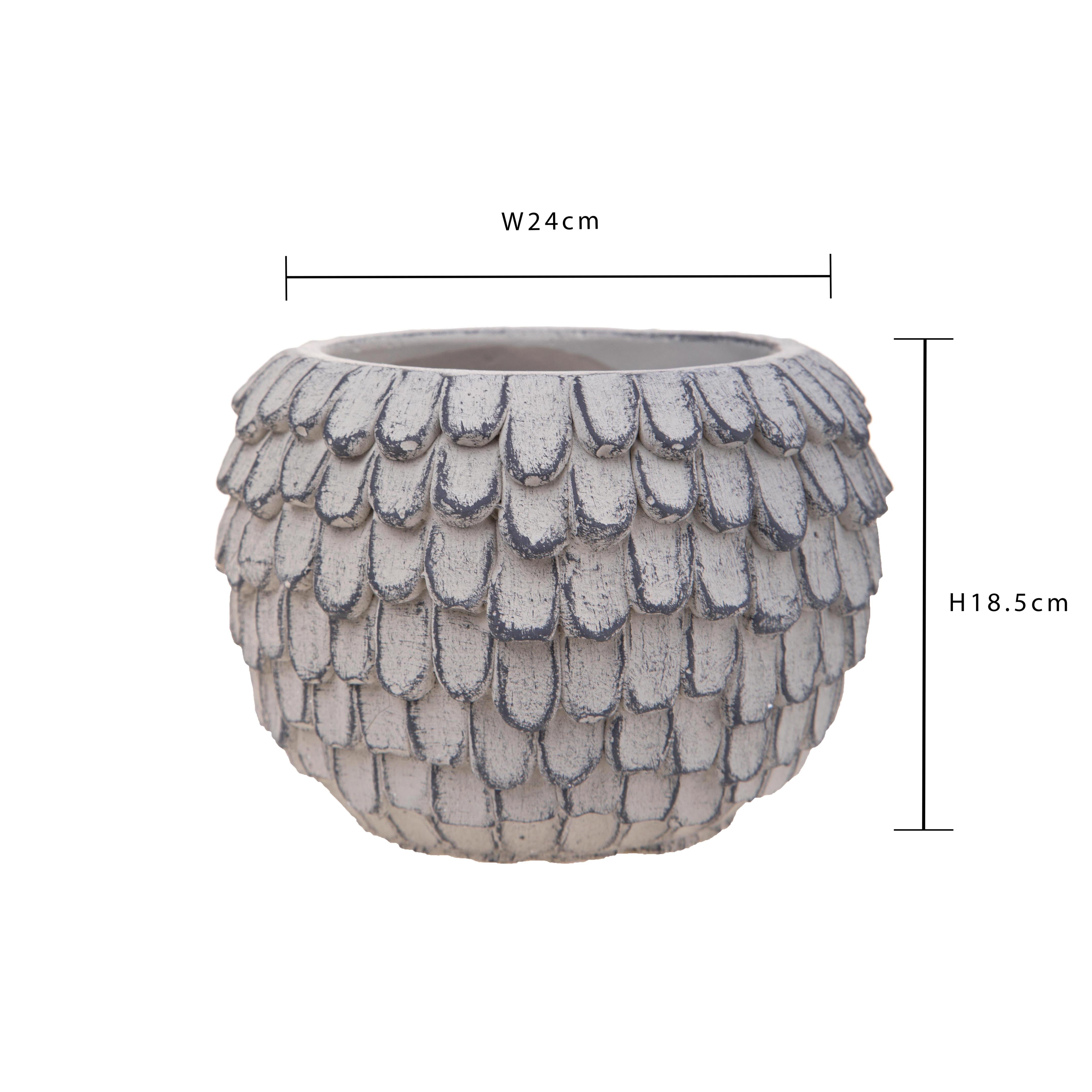 Contenitore Decorativo con Decorazione in Rilievo Ø 24 cm