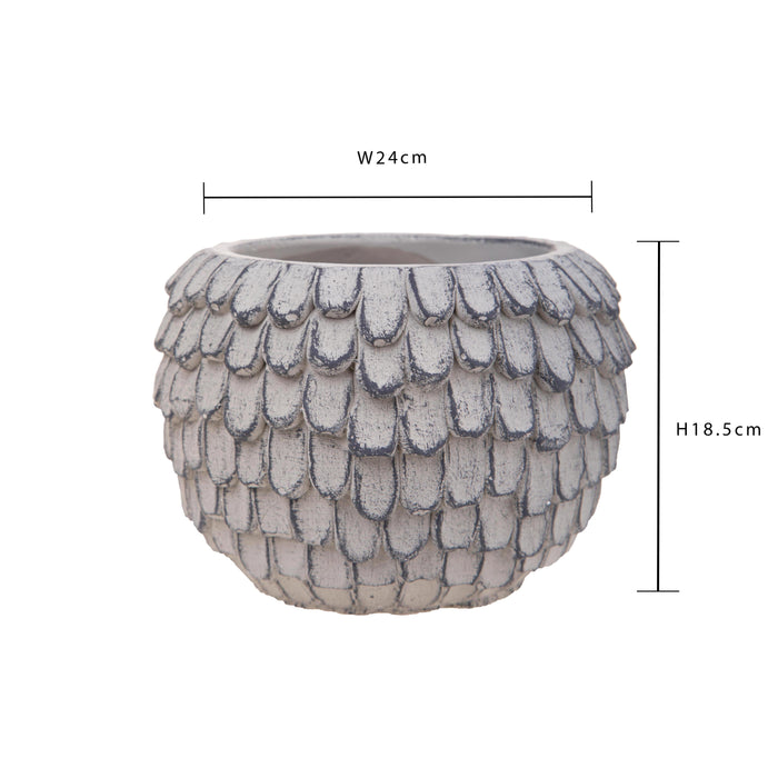 Contenitore Decorativo con Decorazione in Rilievo Ø 24 cm