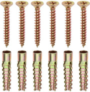 Kit di fissaggio per pareti in calcestruzzo, vuote o in legno - Contiene 50 pezzi - Incluso schermo di ombreggiamento - Contiene viti 5x40mm - Contiene tubo espansivo 6x32mm - Finitura in zinco