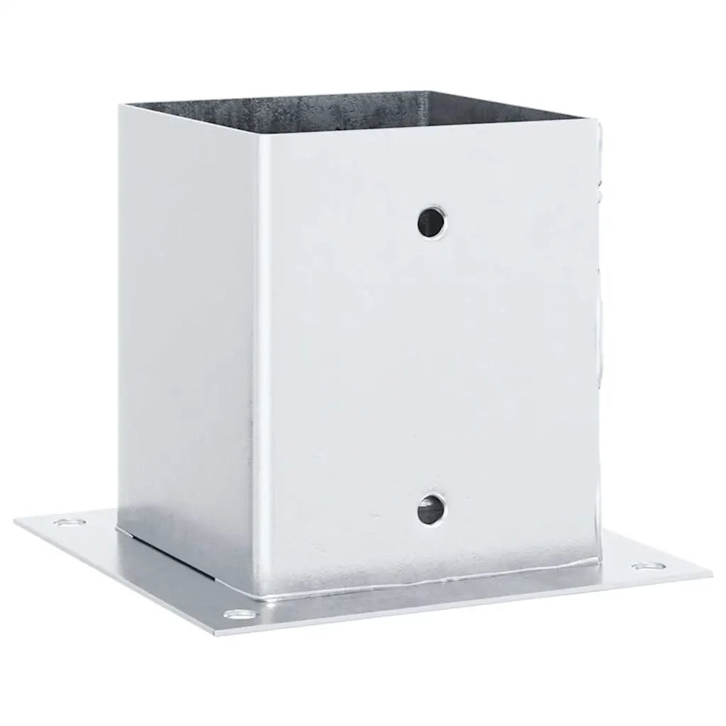 Basi per Pali Quadrate 4 pz Argento 121x121 mm Acciaio Zincato CFW5205046