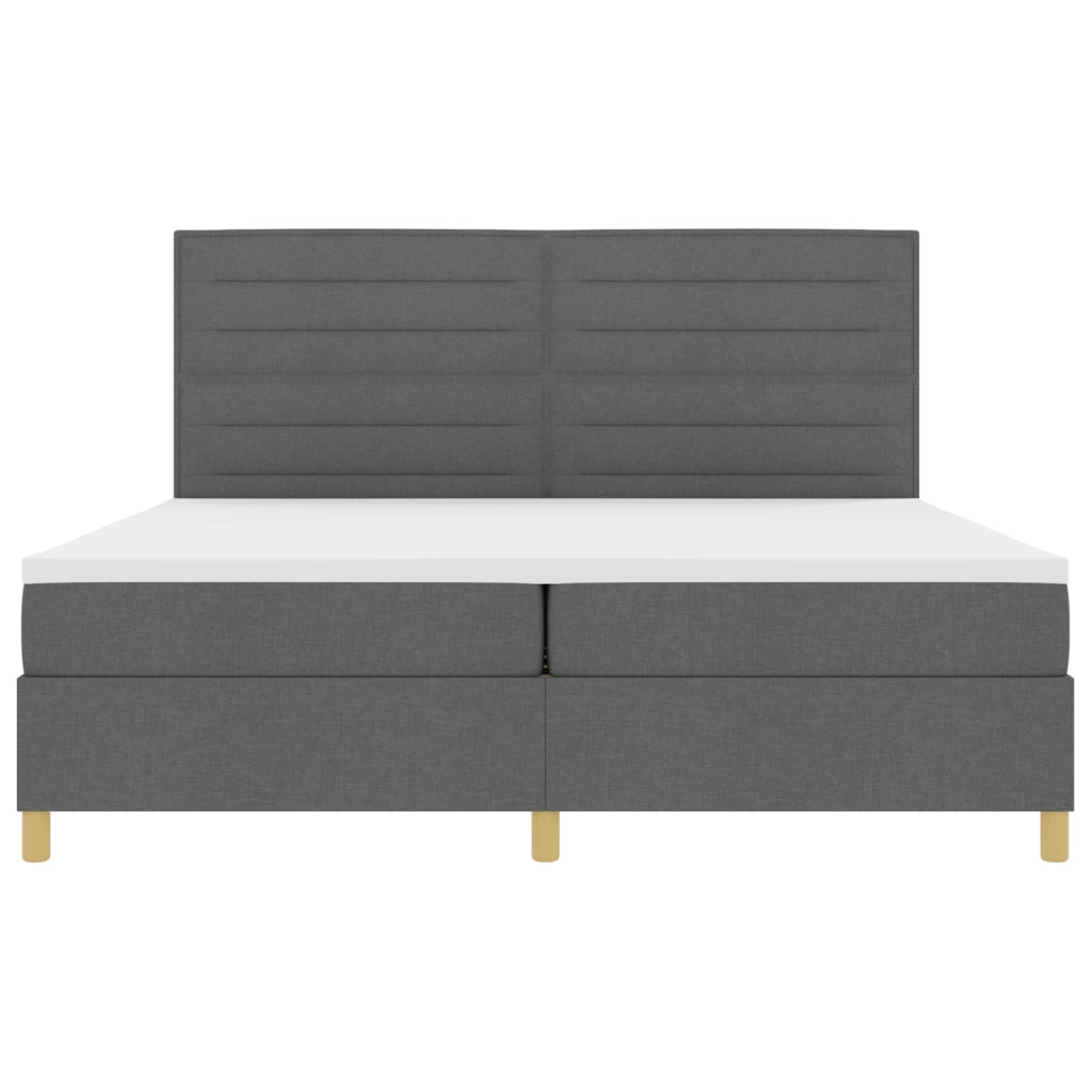 Letto con Rete a Molle Grigio Scuro 200x200 cm Tessuto