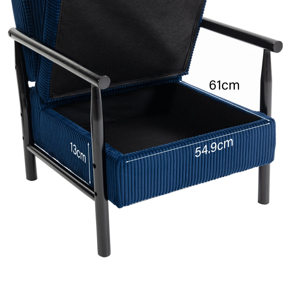 Poltrona Medievale Moderna con Struttura in Legno e Cuscino Lombare ¨C MINIMAL ¨C Tessuto