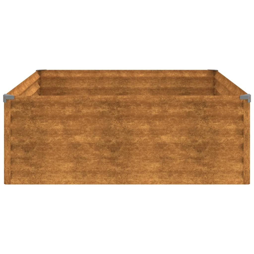Fioriera rialzata per piante fiori patio giardino 100 x 100 x 36 cm acciaio corten marrone 02_0039289