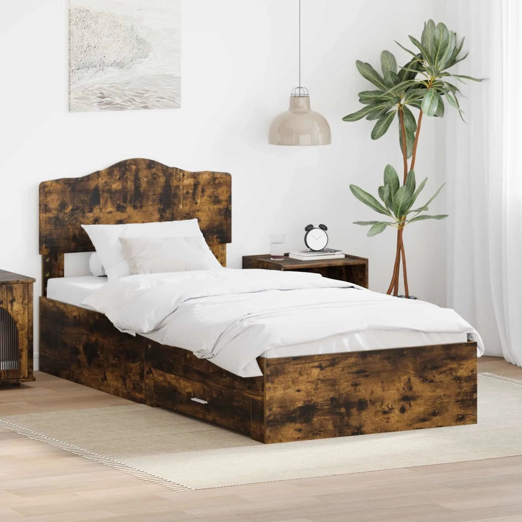 Struttura del letto Rovere fumé 90 x 190 cm Legno multistrato 3413251