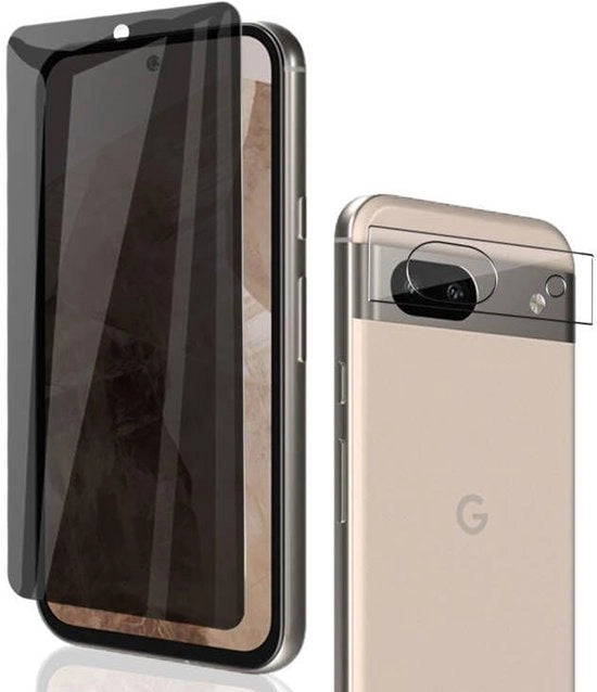 Protezione schermo 9H - Protezione della privacy - Protezione della camera - Protezione dalle bolle - Compatibile con Pixel 8A - Alta protezione - Protezione dello schermo